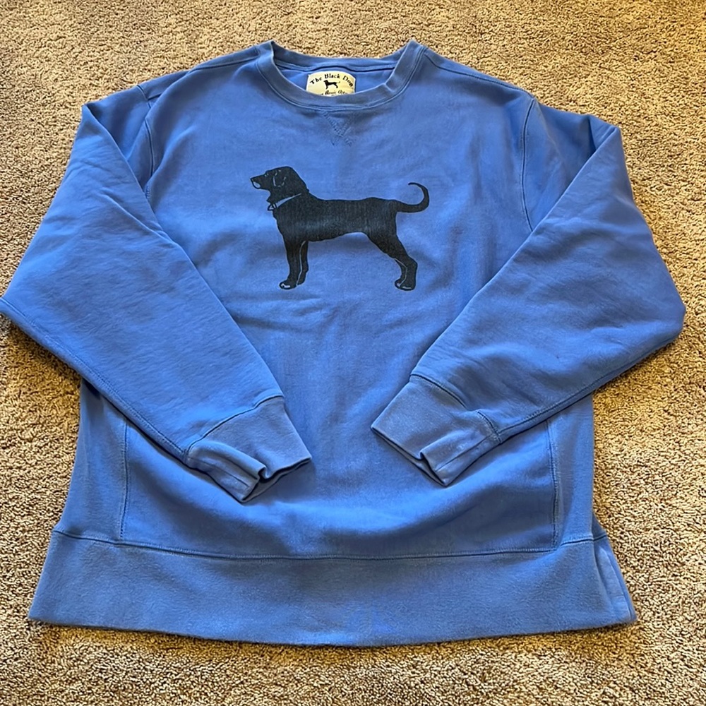 The Black Dog Blue Crewneck Sweatshirt with Black Dog Graphic